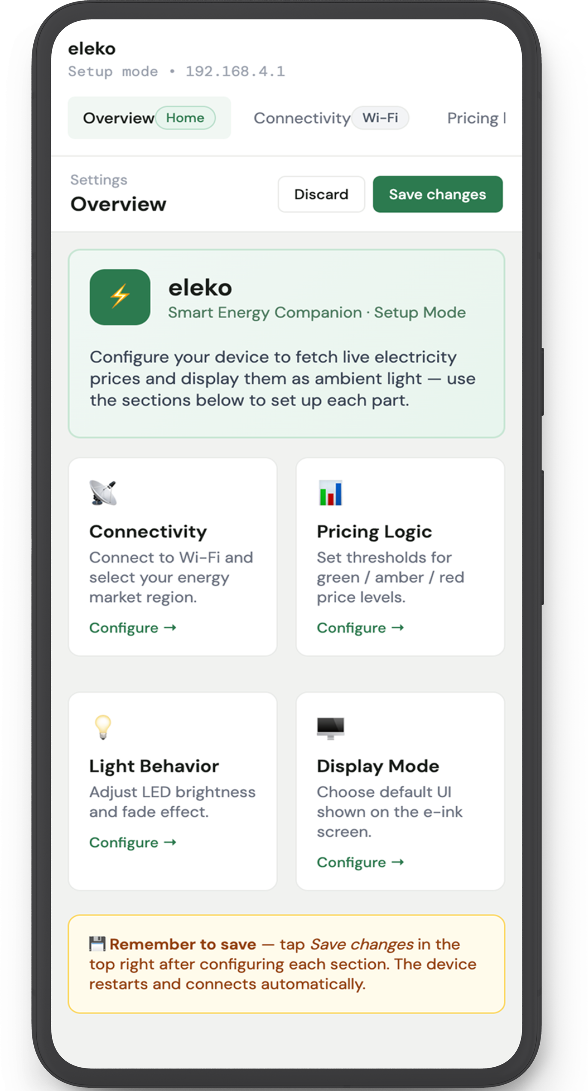 eleko mobile app – real-time electricity pricing dashboard